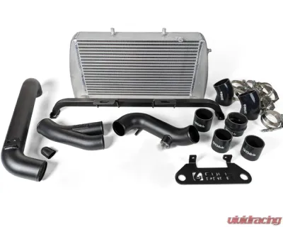 Full Race Intercooler / CAC Upgrade Kit Coated Black - Compatible w/ OEM Electronic Blow Off Valve and TurboSmart Vee Port EM BOV - A0166A