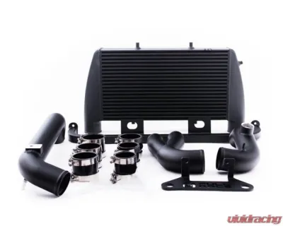 Full Race Intercooler / CAC Upgrade Kit Coated Black - Compatible w/ OEM Electronic Blow Off Valve and TurboSmart Vee Port EM BOV - A0166A