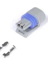 Haltech Delphi 2 Pin GM style Air Temp Connector Grey Plug and Pins Only                                     - HT-030410 - Image 2