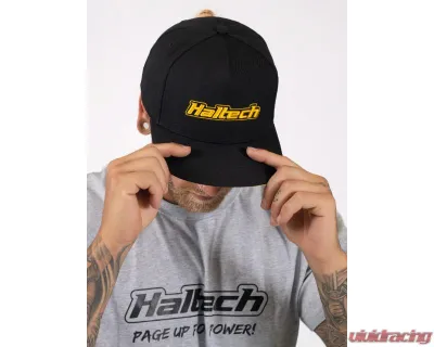 Haltech Snapback Cap Black with Yellow Logo - HT-301001