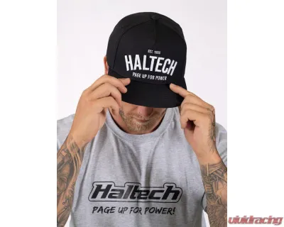 Haltech Snap Back Black with White Text - HT-301002