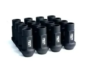 Blox Racing 16pc Flat Black 12 x 1.5mm Street Series Forged Lug Nuts