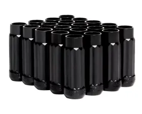 Blox Racing 20pc Black Steel 12x1.5mm 12-Sided P17 Tuner Lug Nut