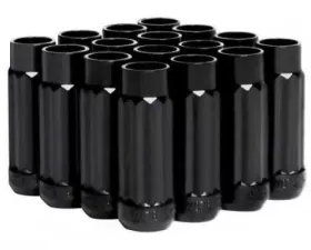 Blox Racing 16pc Black Steel 12x1.25mm 12-Sided P17 Tuner Lug Nut