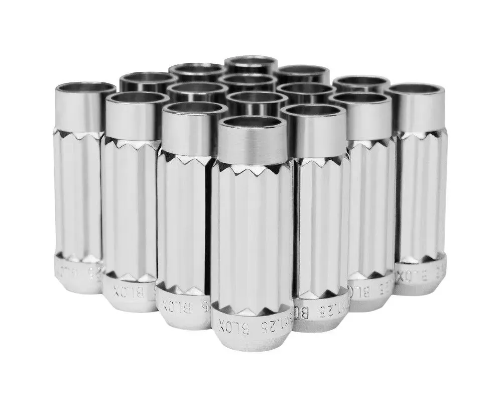 Blox Racing 16pc Chrome Steel 12x1.25mm 12-Sided P17 Tuner Lug Nut - BXAC-00144-CH