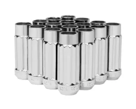 Blox Racing 16pc Chrome Steel 12x1.25mm 12-Sided P17 Tuner Lug Nut