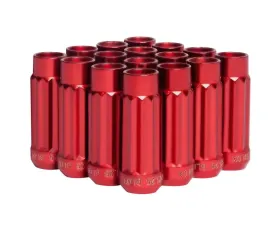Blox Racing 16pc Red Steel 12x1.25mm 12-Sided P17 Tuner Lug Nut