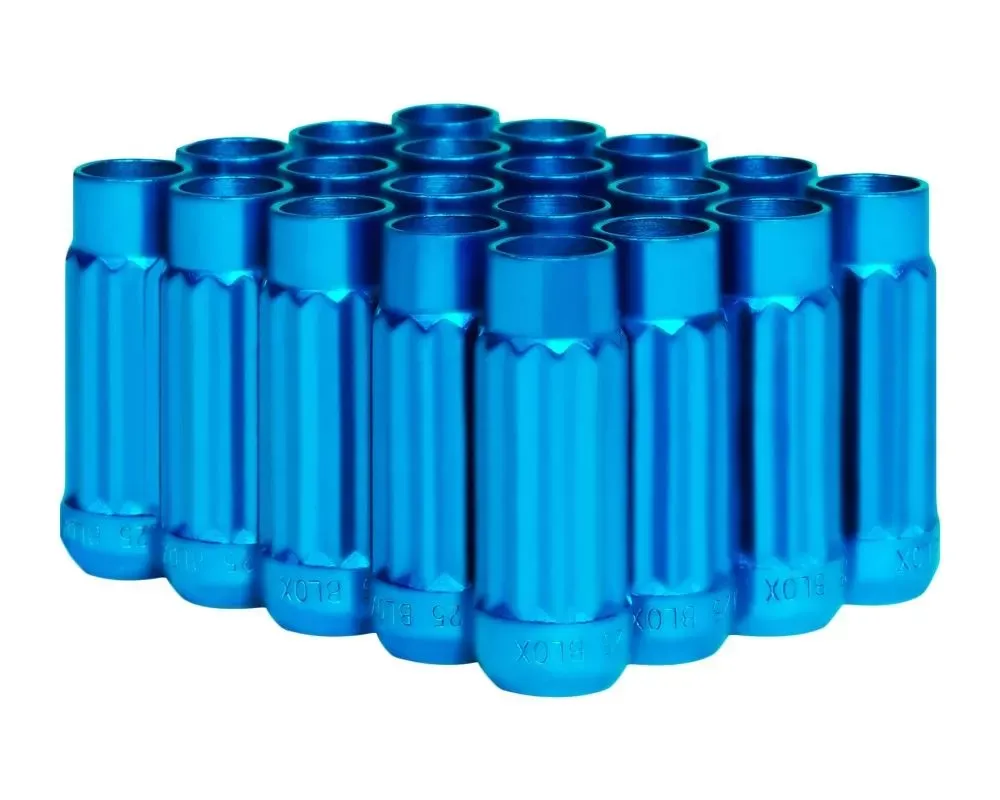 Blox Racing 20pc Blue 12x1.25mm Tunner 12P17 Steel Lug Nuts - BXAC-00145-BL