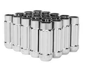 Blox Racing 20pc Chrome Steel 12x1.25mm 12-Sided P17 Tuner Lug Nut