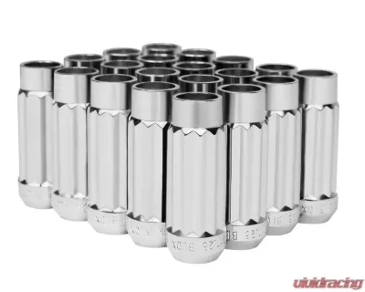 Blox Racing 20pc Chrome Steel 12x1.25mm 12-Sided P17 Tuner Lug Nut - BXAC-00145-CH