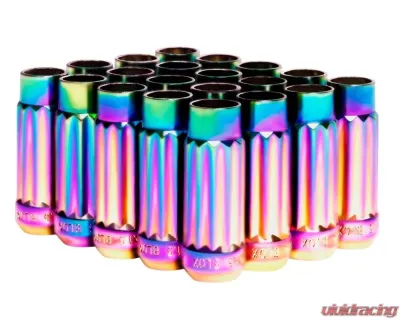 Blox Racing 20pc NEO-Chrome Steel 12x1.25mm 12-Sided P17 Tuner Lug Nut - BXAC-00145-NEO