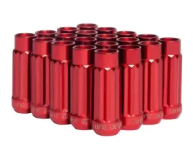 Blox Racing 20pc Red Steel 12x1.25mm 12-Sided P17 Tuner Lug Nut