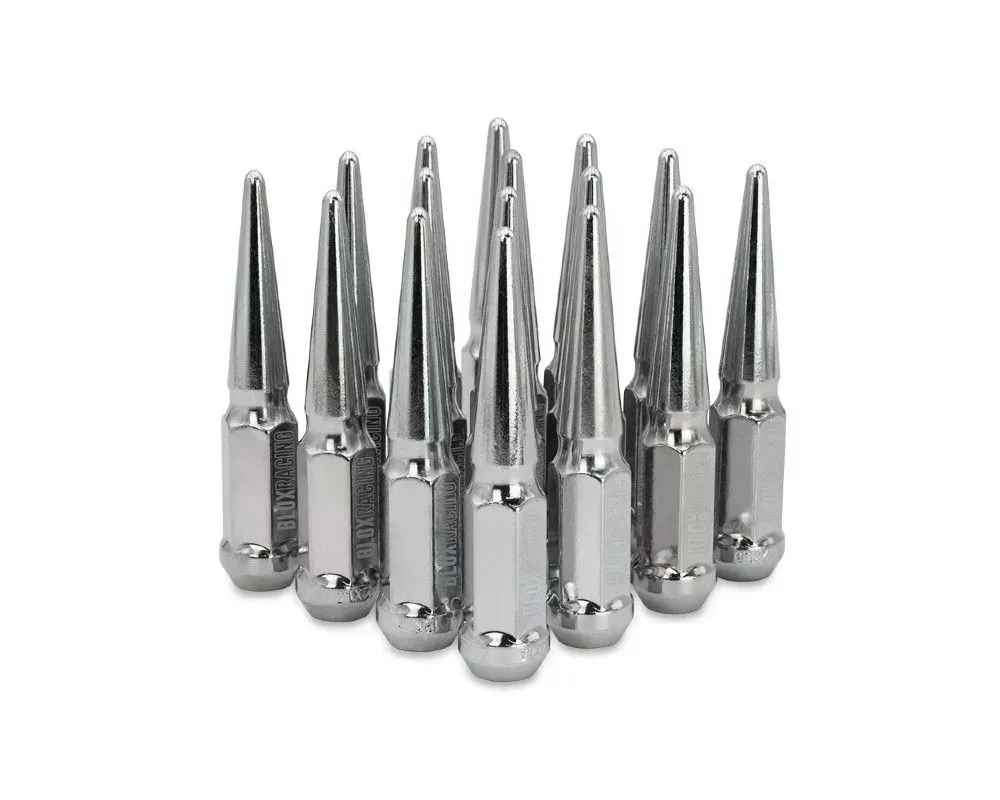 Blox Racing 16pc Chrome 12 x 1.25mm Spike Forged Lug Nuts - BXAC-00150-16