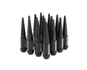 Blox Racing 16pc Twist Flat Black 12 x 1.25mm Spike Forged Lug Nuts
