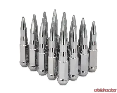 Blox Racing 20pc Chrome 12 x 1.25mm Bullet Spike Forged Lug Nuts - BXAC-00158-20