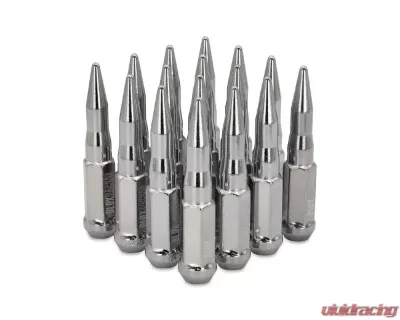 Blox Racing 16pc Chrome 12 x 1.5mm Bullet Spike Forged Lug Nuts - BXAC-00160-16