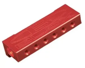 Blox Racing Red Billet 6-Port Vacuum Manifold Kit