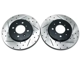 Blox Racing Front Slotted & Drilled Rotors Pair Acura Integra 1990-2001