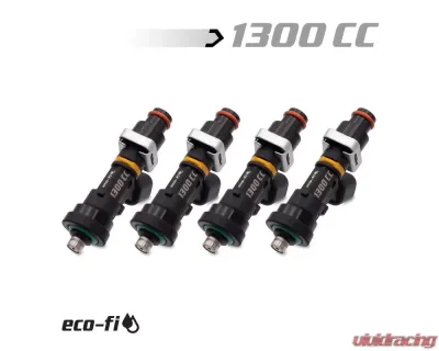 Blox Racing 4 Set Eco-Fi Street Injectors 1300cc/min w/ 1/2" Adapter Honda B/D/H Series - BXEF-06514.11-1300-4