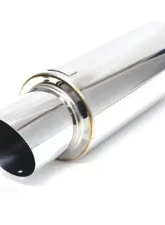 Blox Racing 63.5mm N1 304 Stainless Steal Universal Exhaust Muffler w/ Angled Tip                                     - BXEX-00102 - Image 3