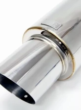 Blox Racing 63.5mm N1 304 Stainless Steal Universal Exhaust Muffler w/ Angled Tip                                     - BXEX-00102 - Image 2