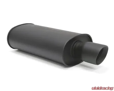 Blox Racing Matte Black 2.25" Stainless Steel SL Sport Muffler w/ Double Wall Slant Cut Tip - BXEX-00300-DWT