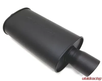 Blox Racing Matte Black 2.25" Stainless Steel SL Sport Muffler w/ Double Wall Slant Cut Tip - BXEX-00300-DWT