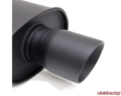 Blox Racing Matte Black 2.25" Stainless Steel SL Sport Muffler w/ Double Wall Slant Cut Tip - BXEX-00300-DWT