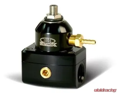 Blox Racing 2-Port Design Black/Black Adjustable Fuel Pressure Regulator - BXFU-00410-BKB