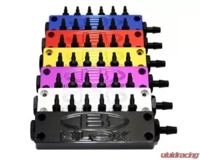 Blox Racing Silver 6-Port / Billet Aluminum Surface-mount Vacuum Block - BXIM-10010-SI