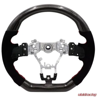 BLOX Racing Carbon/Alcantara Steering Wheel Red Stitching Subaru WRX | STi 2015-2021 - BXSW-50010-R