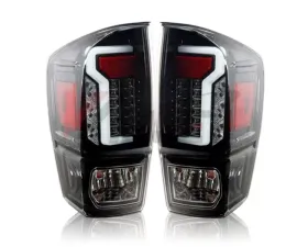 Winjet Black Clear Smoke LED Tail Lights Toyota Tacoma 2016-2023