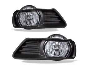 Winjet Clear Chrome Ring Fog Lights Wiring Kit Included Toyota Camry 2007-2009