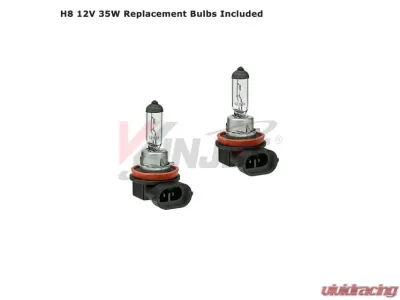 Winjet Clear Fog Lights Wiring Kit and Bezel Included Nissan Rouge 2017-2018 - CFWJ-0548-C