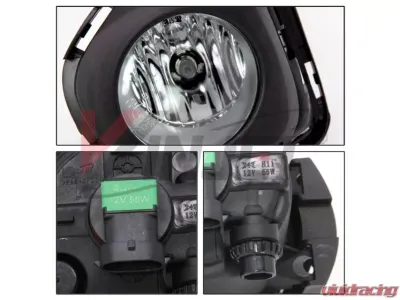 Winjet Clear Fog Lights Wiring Kit and Bezel Included Toyota Yaris 4DR 2017-2018 - CFWJ-0635-C