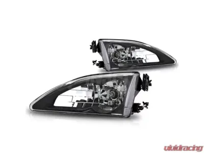 Winjet Black Clear Crystal Headlight Ford Mustang Cobra 1994-1998 - CHWJ-0213-B