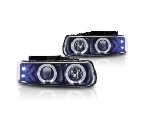 Winjet Black Clear Halo Projector Headlight Chevrolet Silverado | Suburban | Tahoe 1999-2006