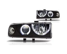 Winjet Black Clear Halo Projector Headlight Chevrolet Blazer | S10 1998-2005