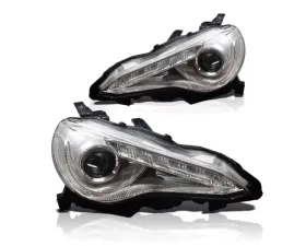 Winjet Chrome Clear Projector Head Lights Scion FR-S | Toyota 86 2012-2016