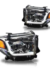 Winjet Chrome Clear DRL Projector Head Light Toyota Tundra 2014-2021                                     - CHWJ-0376-C - Image 4