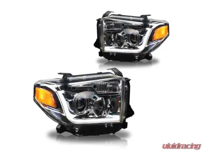 Winjet Chrome Clear DRL Projector Head Light Toyota Tundra 2014-2021 - CHWJ-0376-C