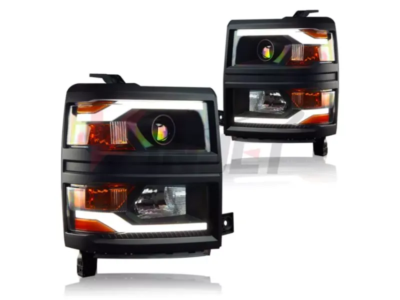 Winjet Clear Black Projector Daytime Running Head Lights Chevy Silverado 2014-2015 - CHWJ-0382C-B