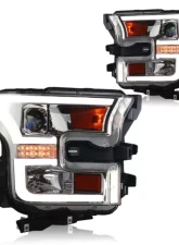 Winjet Chrome Clear Projector DRL Headlight Ford F-150 2015-2017                                     - CHWJ-0427-C - Image 2