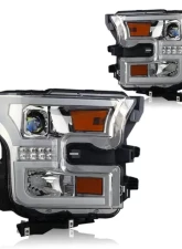 Winjet Chrome Clear Projector DRL Headlight Ford F-150 2015-2017                                     - CHWJ-0427-C - Image 5