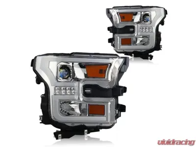 Winjet Chrome Clear Projector DRL Headlight Ford F-150 2015-2017 - CHWJ-0427-C