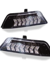 Winjet Glossy Black Clear LED Sequential Switch Back Turn Signals with Position Lights Ford Mustang Eco | V6 | GT 2015-2017                                     - CTSWJ-0640-GBC-SQ - Image 2