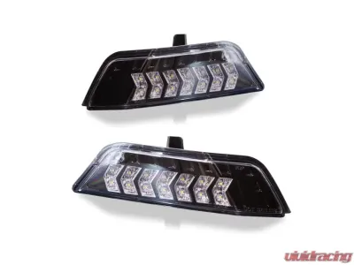 Winjet Glossy Black Clear LED Sequential Switch Back Turn Signals with Position Lights Ford Mustang Eco | V6 | GT 2015-2017 - CTSWJ-0640-GBC-SQ