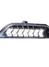 Winjet Glossy Black Clear LED Sequential Switch Back Turn Signals with Position Lights Ford Mustang Eco | V6 | GT 2015-2017                                     - CTSWJ-0640-GBC-SQ - Image 5