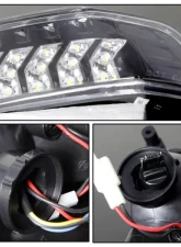 Winjet Glossy Black Clear LED Sequential Switch Back Turn Signals with Position Lights Ford Mustang Eco | V6 | GT 2015-2017                                     - CTSWJ-0640-GBC-SQ - Image 6