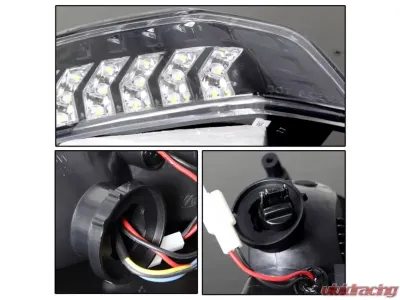 Winjet Glossy Black Clear LED Sequential Switch Back Turn Signals with Position Lights Ford Mustang Eco | V6 | GT 2015-2017 - CTSWJ-0640-GBC-SQ